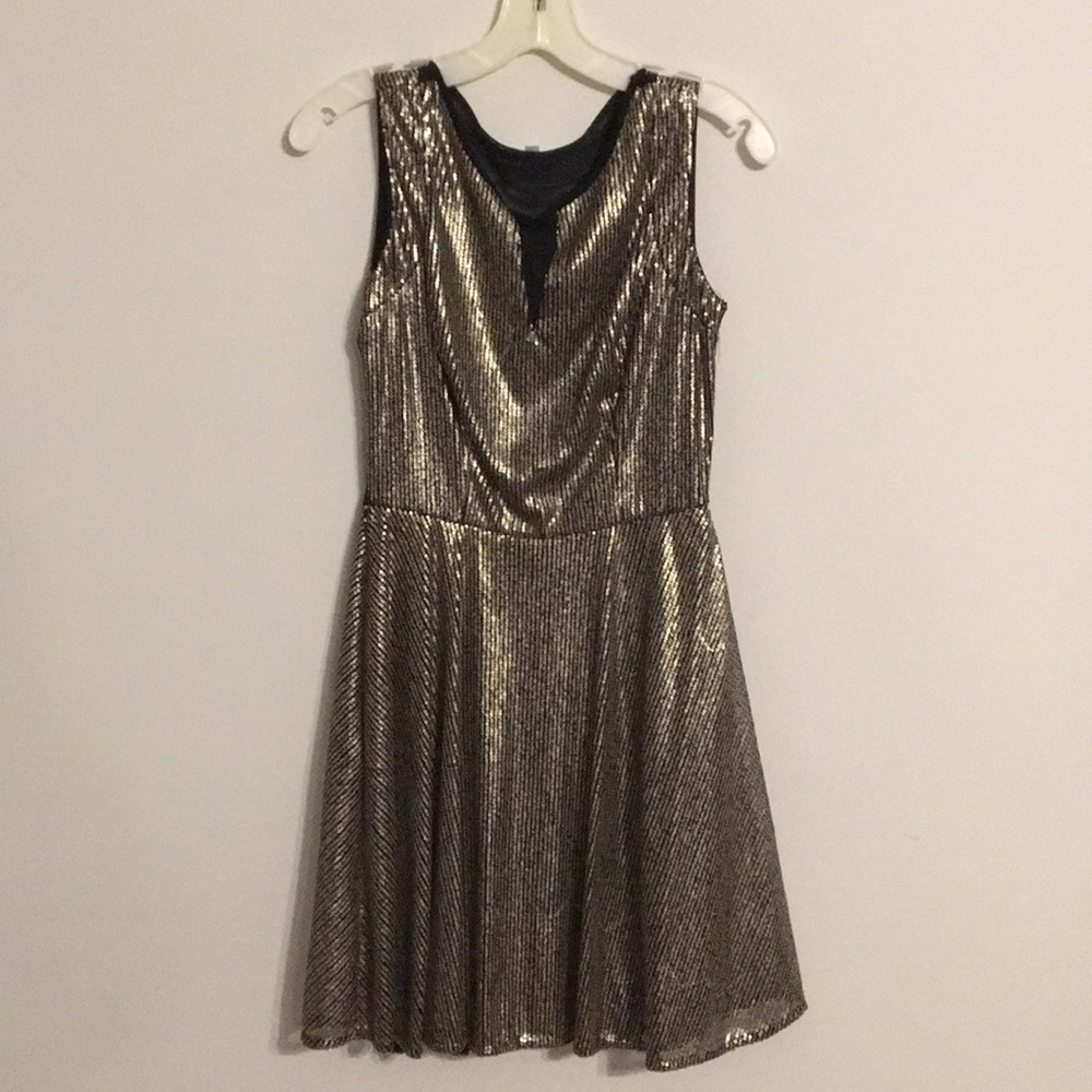 Formal dress with gold sequins